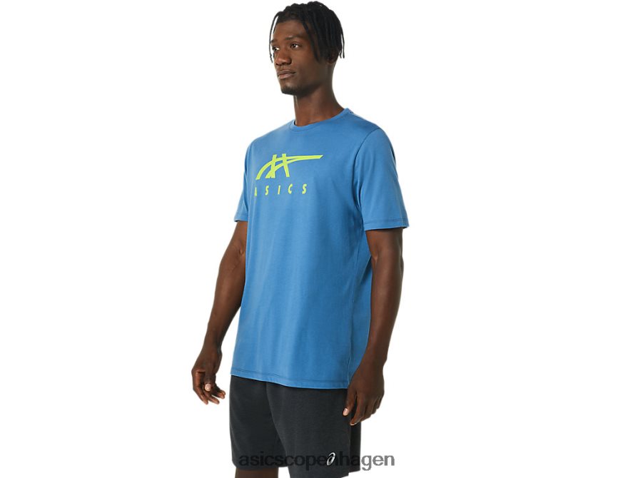 Asics stribet kortærmet t-shirt azurblå Z206F61085