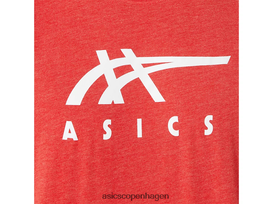 Asics stribet kortærmet t-shirt klassisk rød lyng Z206F61255
