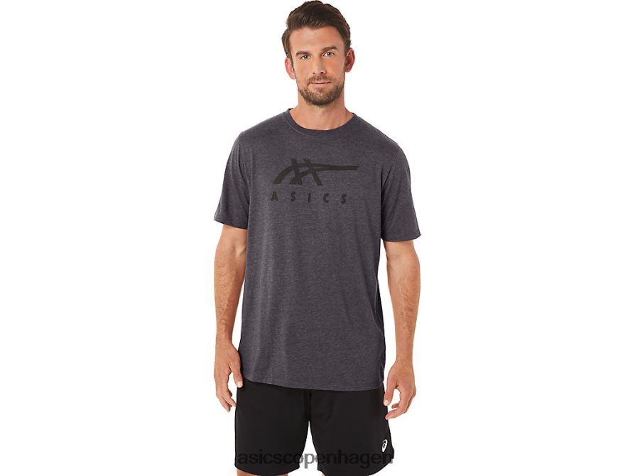 Asics stribet kortærmet t-shirt mørkegrå lyng Z206F619