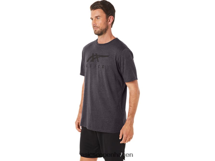 Asics stribet kortærmet t-shirt mørkegrå lyng Z206F619