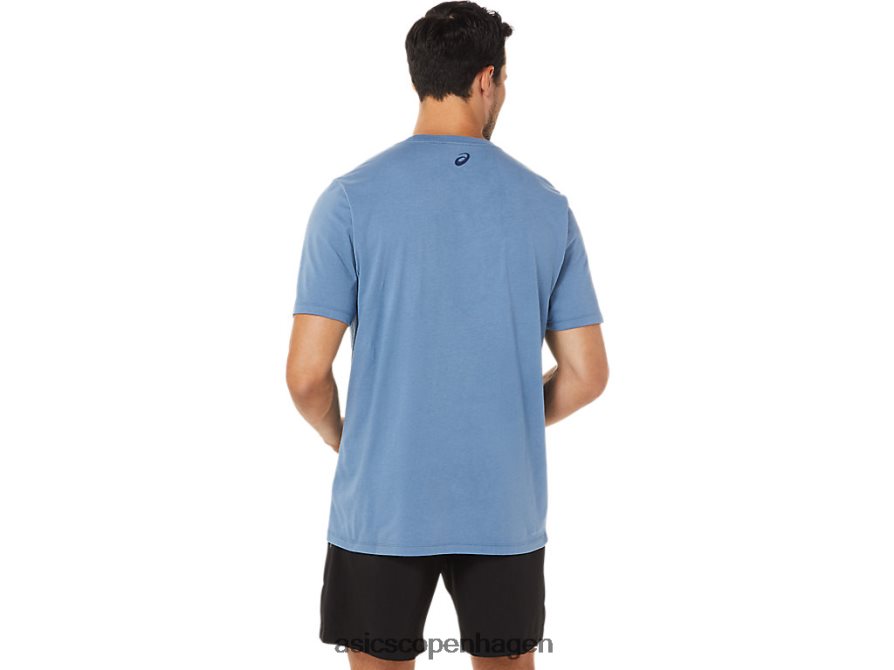 Asics stribet kortærmet t-shirt storm blå Z206F61743