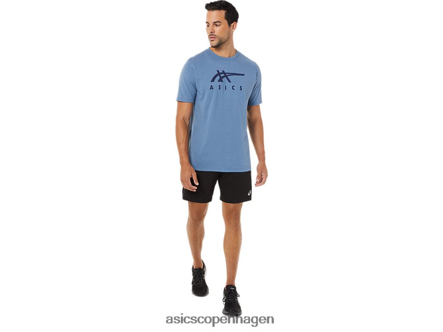 Asics stribet kortærmet t-shirt storm blå Z206F61743