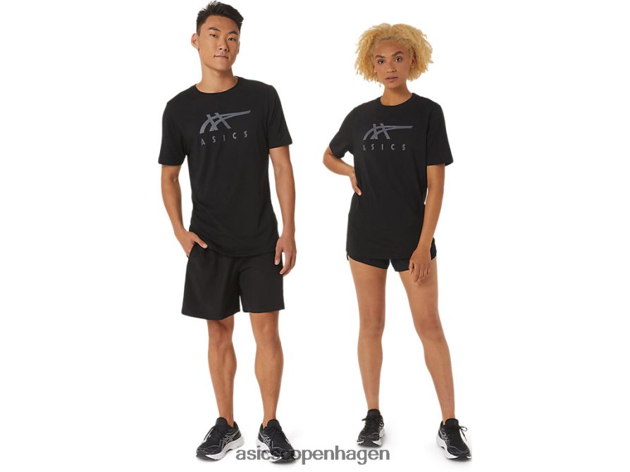 Asics stribet kortærmet t-shirt ydeevne sort Z206F61716