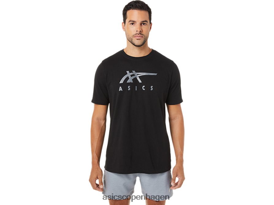 Asics stribet kortærmet t-shirt ydeevne sort Z206F61716