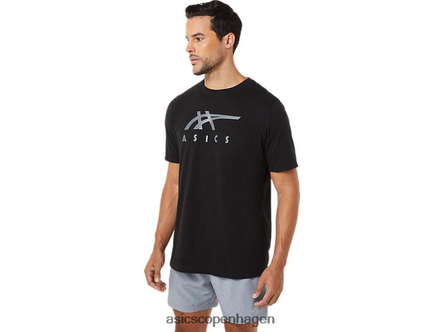Asics stribet kortærmet t-shirt ydeevne sort Z206F61716