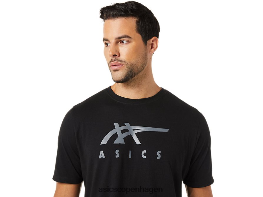 Asics stribet kortærmet t-shirt ydeevne sort Z206F61716