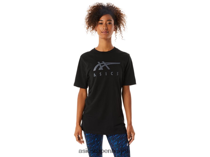 Asics stribet kortærmet t-shirt ydeevne sort Z206F61716