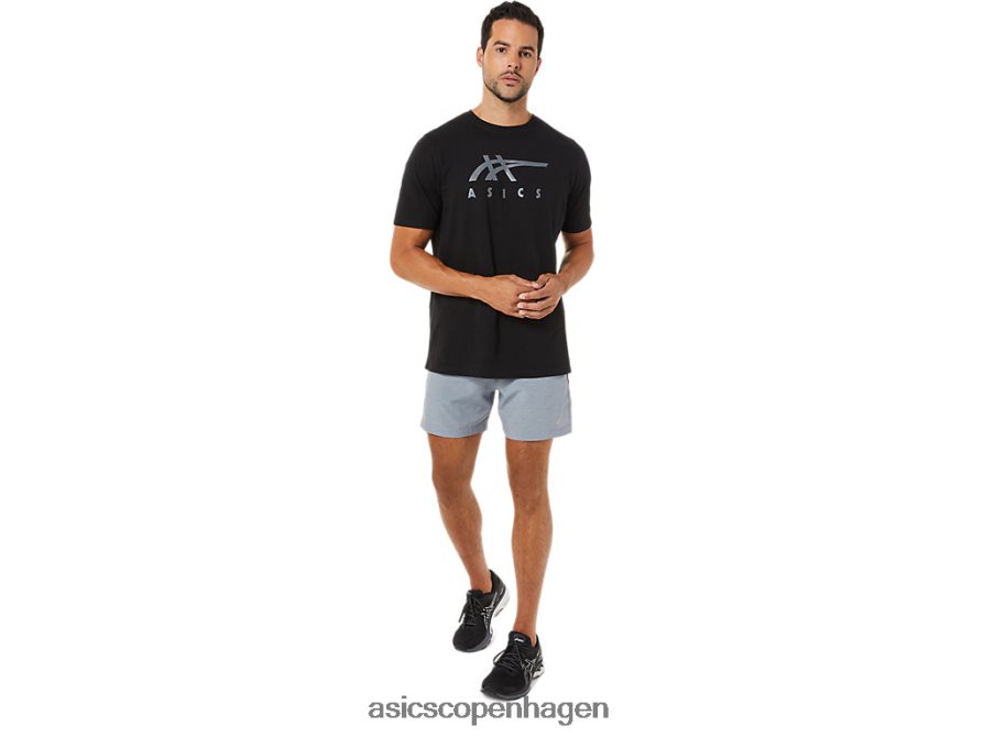 Asics stribet kortærmet t-shirt ydeevne sort Z206F61716