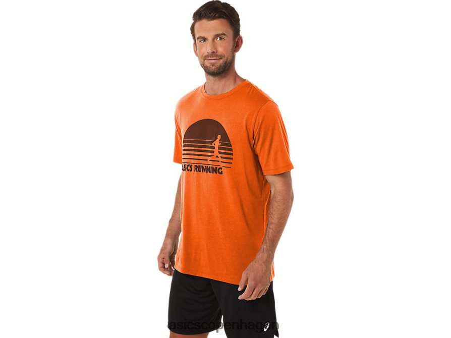 Asics sunrise runner grafisk t-shirt morgenfrue orange lyng Z206F61186