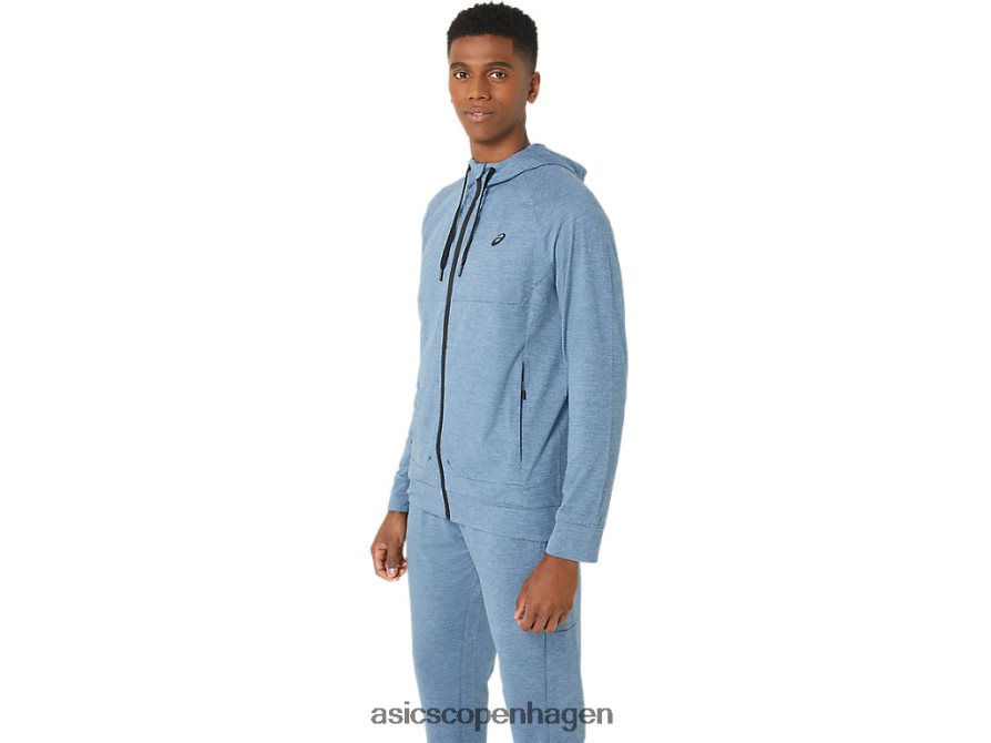 Asics tech fz hættetrøje 20 stål blå spacedye Z206F644