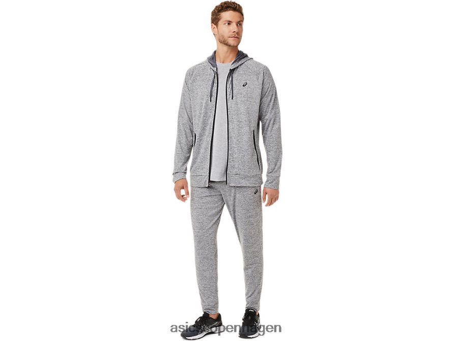 Asics tech hættetrøje med fuld lynlås bærer grå lyng Z206F61907
