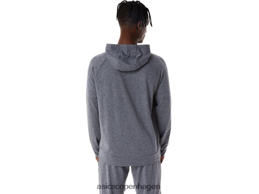 Asics tech hættetrøje med fuld lynlås metropol grå lyng Z206F6817