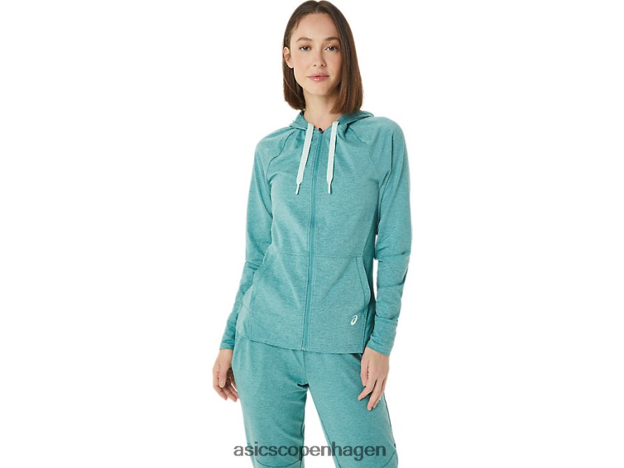 Asics tech hættetrøje med fuld lynlås salvie spacedye Z206F63265