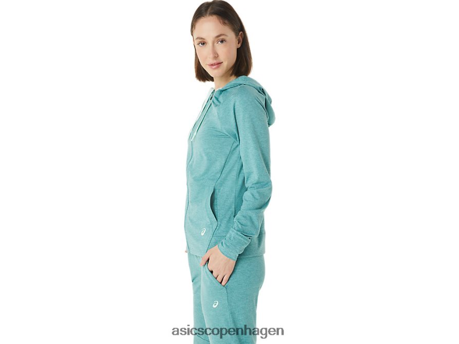 Asics tech hættetrøje med fuld lynlås salvie spacedye Z206F63265