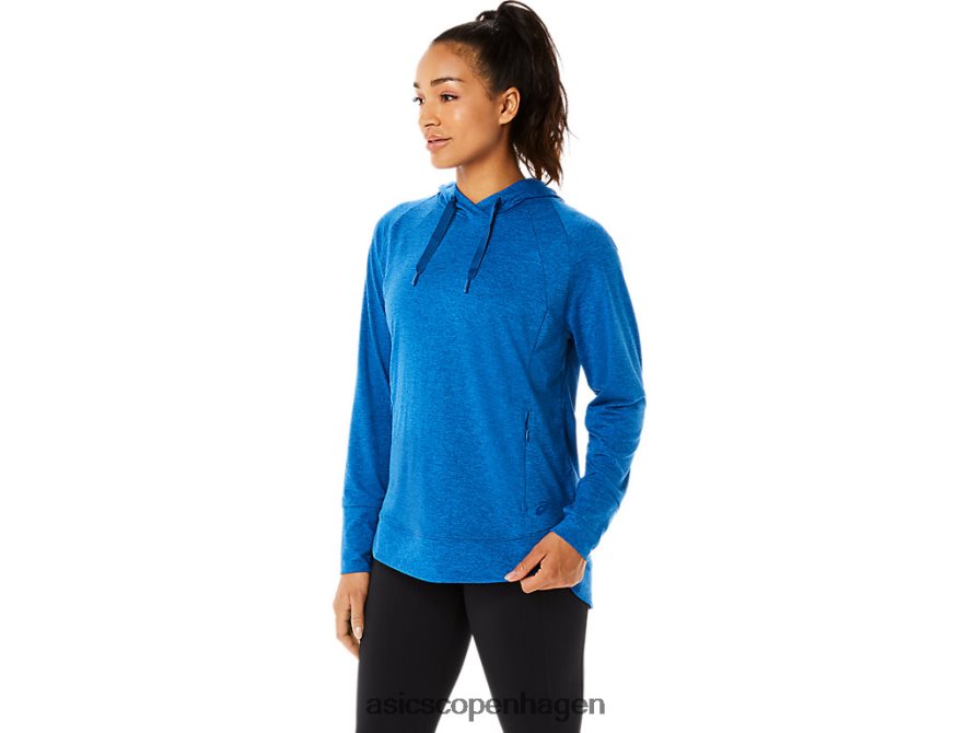 Asics tech pullover hættetrøje lake drive spacedye/klar blå Z206F63320