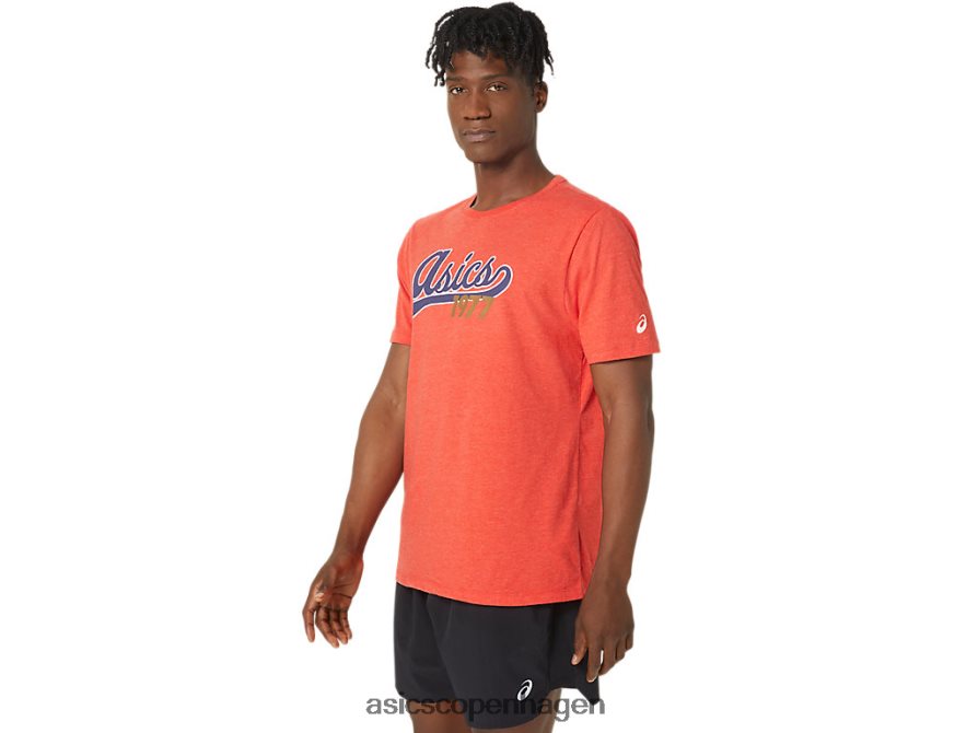 Asics unisex 77 baseball t-shirt klassisk rød lyng Z206F699