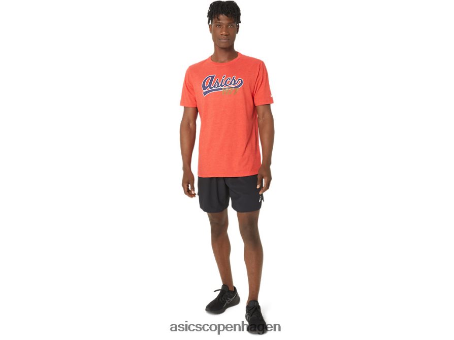 Asics unisex 77 baseball t-shirt klassisk rød lyng Z206F699