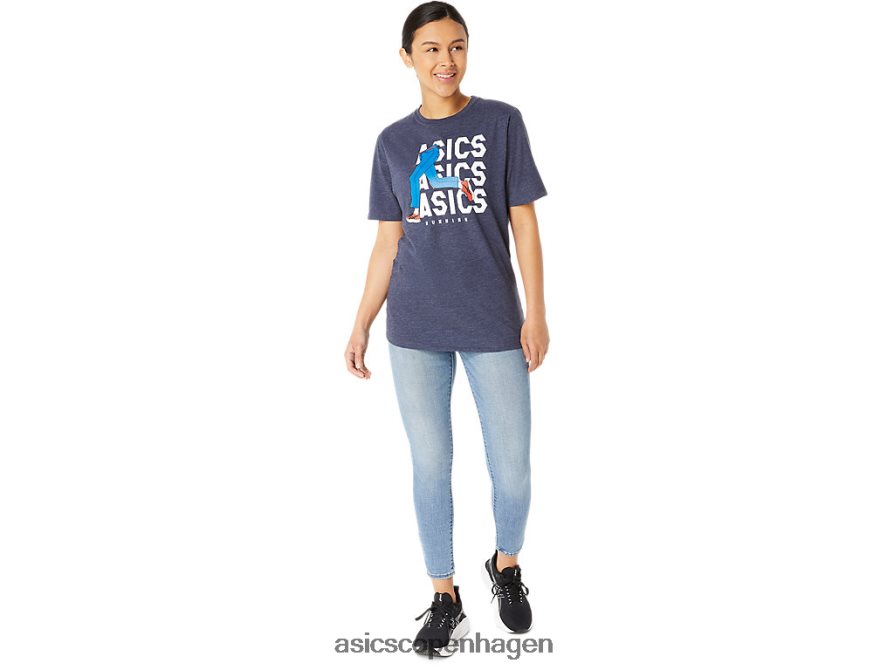 Asics unisex blue jean mile crew t-shirt ærtelyng Z206F625