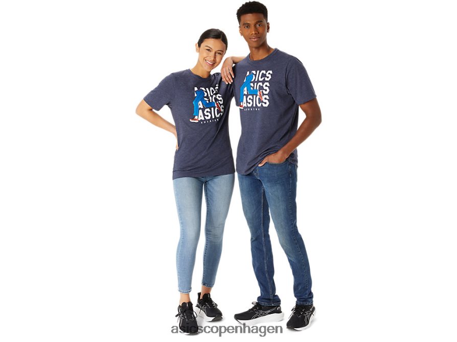 Asics unisex blue jean mile crew t-shirt ærtelyng Z206F625