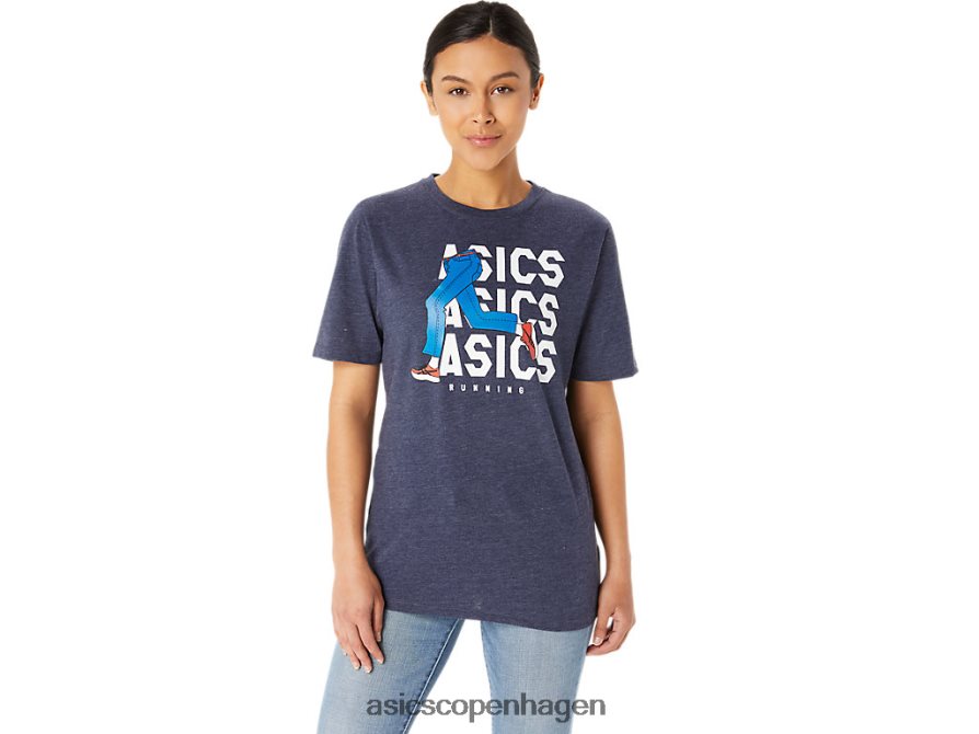 Asics unisex blue jean mile crew t-shirt ærtelyng Z206F625