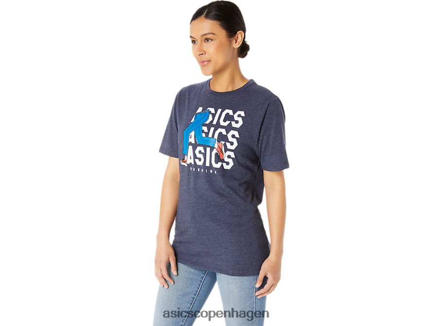 Asics unisex blue jean mile crew t-shirt ærtelyng Z206F625