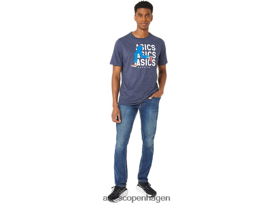 Asics unisex blue jean mile crew t-shirt ærtelyng Z206F625