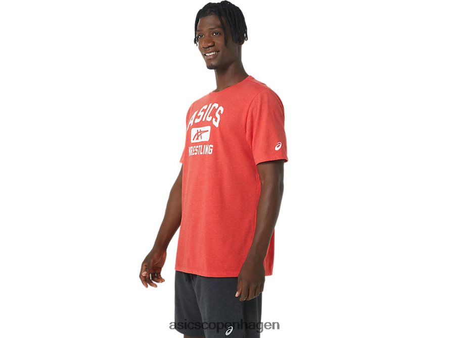 Asics unisex wrestling grafisk t-shirt klassisk rød lyng Z206F6848