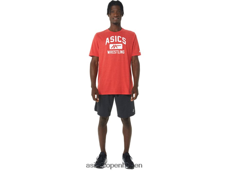 Asics unisex wrestling grafisk t-shirt klassisk rød lyng Z206F6848