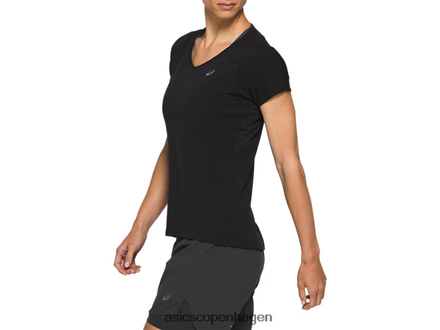 Asics v-hals kortærmet top ydeevne sort Z206F64183