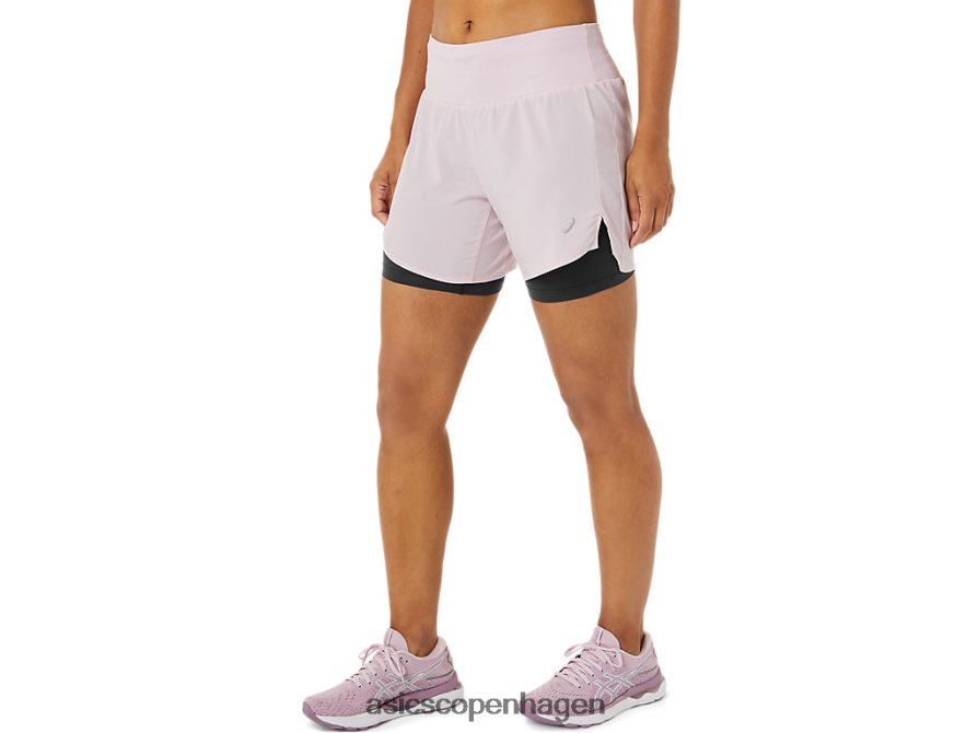 Asics vej 2-n-1 55i kort knap rose/performance sort Z206F63487