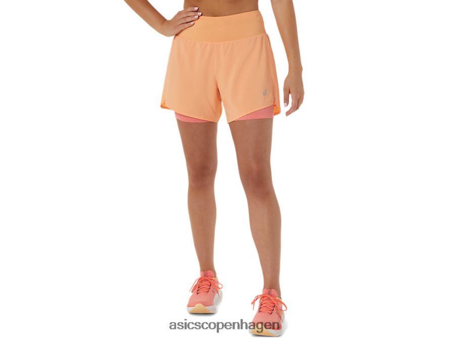 Asics vej 2-n-1 55i kort sommerklit/papaya Z206F62564