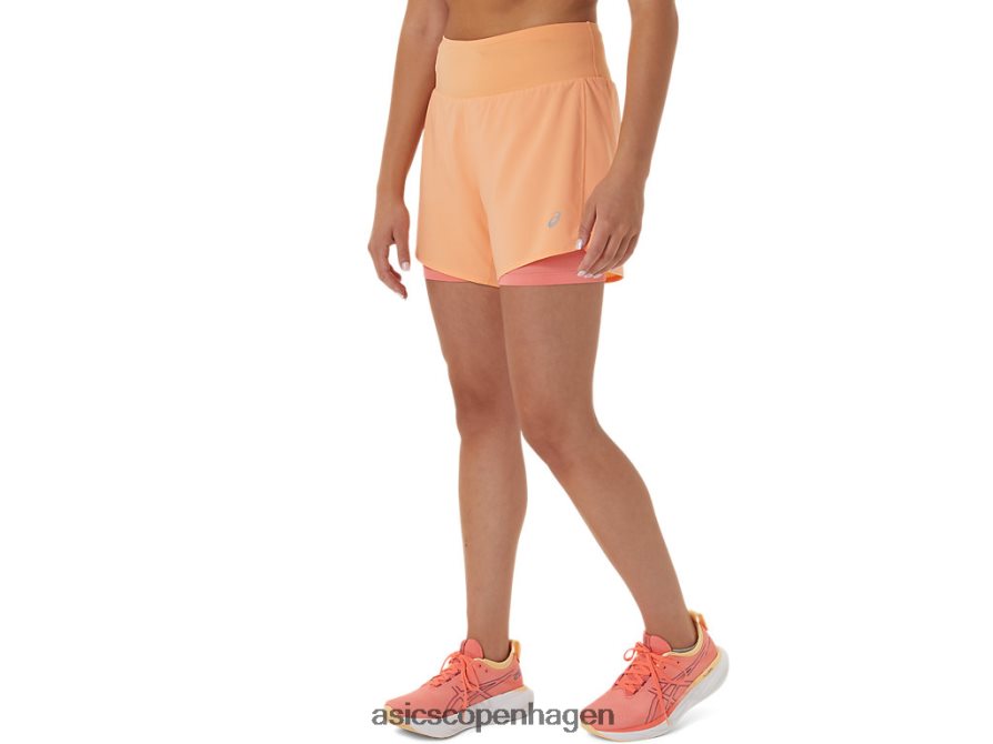 Asics vej 2-n-1 55i kort sommerklit/papaya Z206F62564