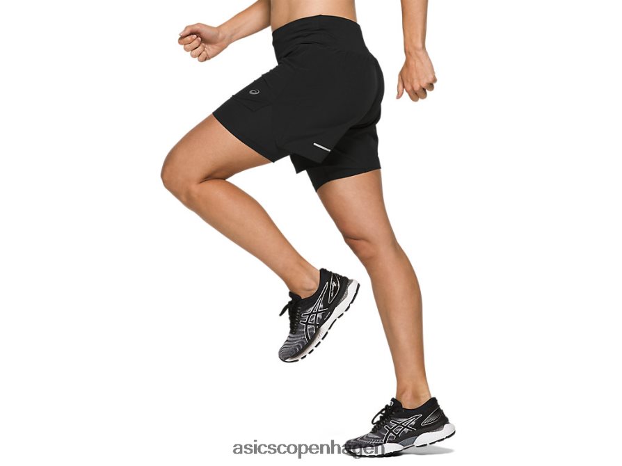 Asics vej 2-n-1 55i kort ydeevne sort Z206F63787