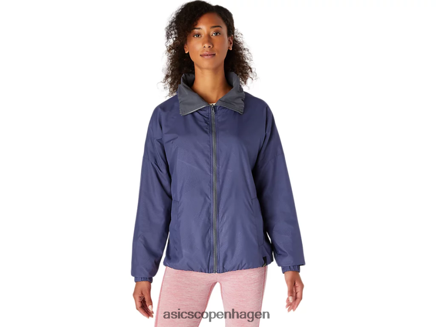 Asics vendbar jakke tordenblå/bæregrå Z206F63670