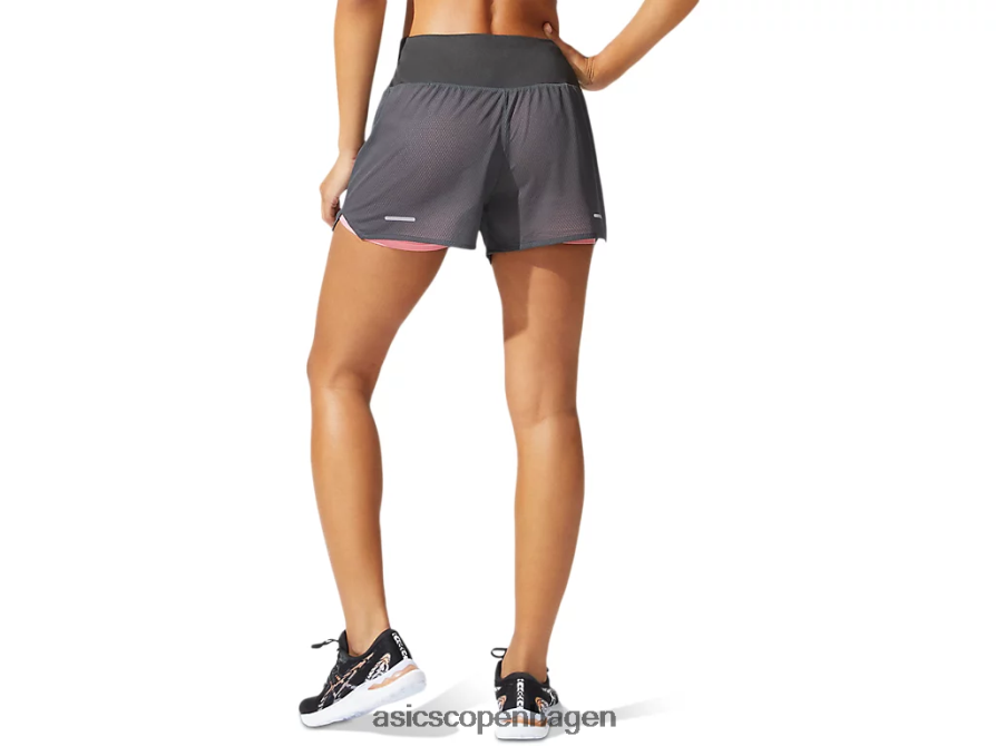 Asics ventilere 2-n-1 35i kort grafitgrå/ferskenblad Z206F63975