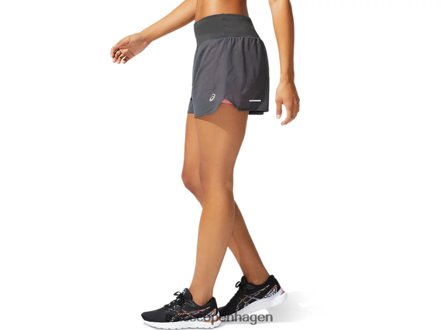 Asics ventilere 2-n-1 35i kort grafitgrå/ferskenblad Z206F63975