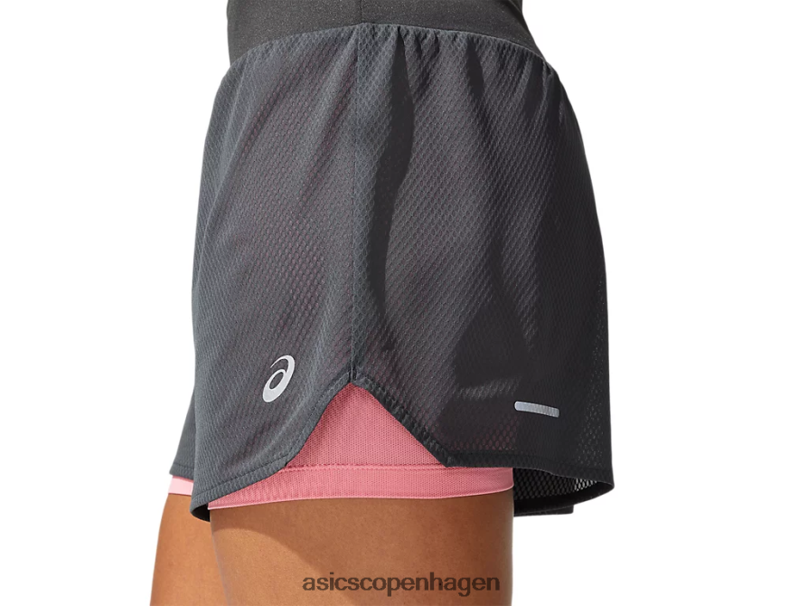 Asics ventilere 2-n-1 35i kort grafitgrå/ferskenblad Z206F63975