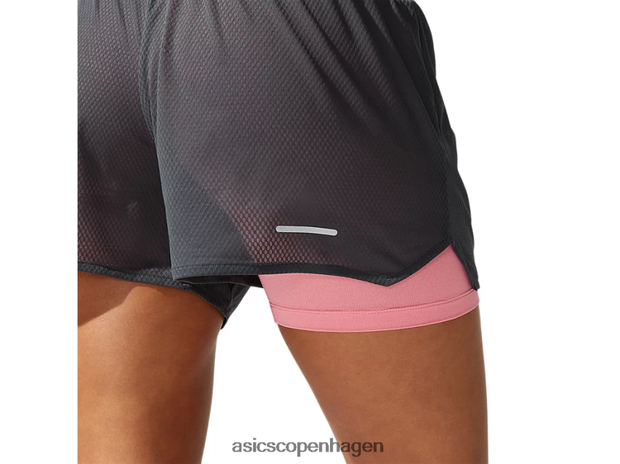 Asics ventilere 2-n-1 35i kort grafitgrå/ferskenblad Z206F63975