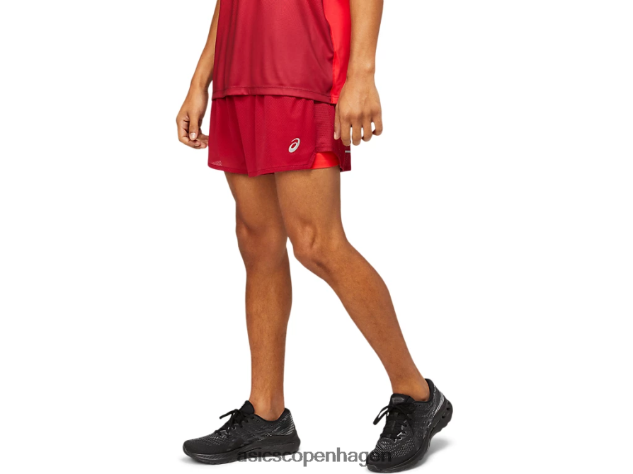 Asics ventilere 2-n-1 5i kort bordeaux/elektrisk rød Z206F61803