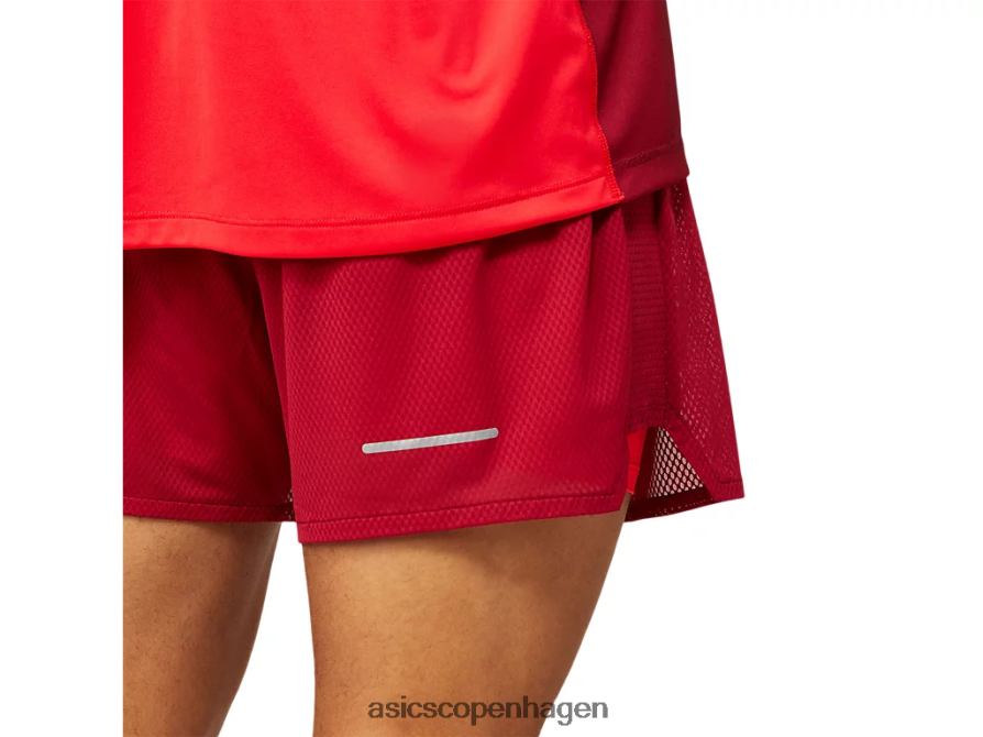Asics ventilere 2-n-1 5i kort bordeaux/elektrisk rød Z206F61803
