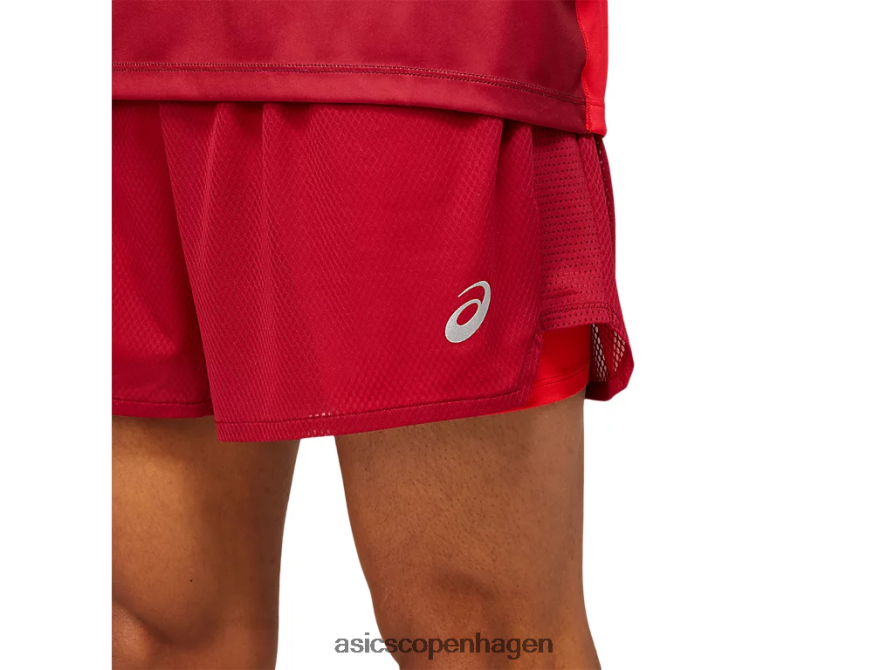 Asics ventilere 2-n-1 5i kort bordeaux/elektrisk rød Z206F61803