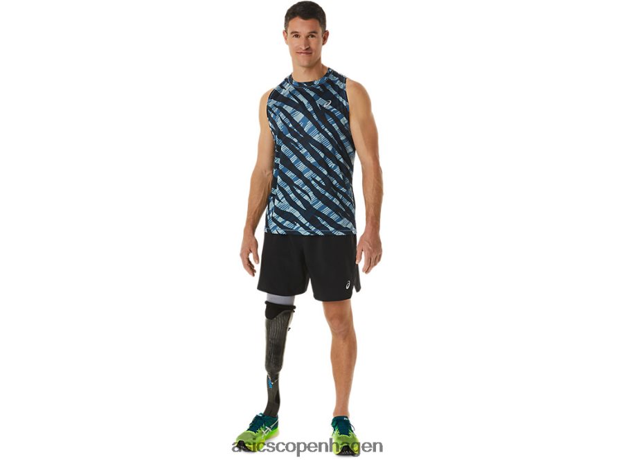 Asics vild camo singlet azurblå/performance sort Z206F61113