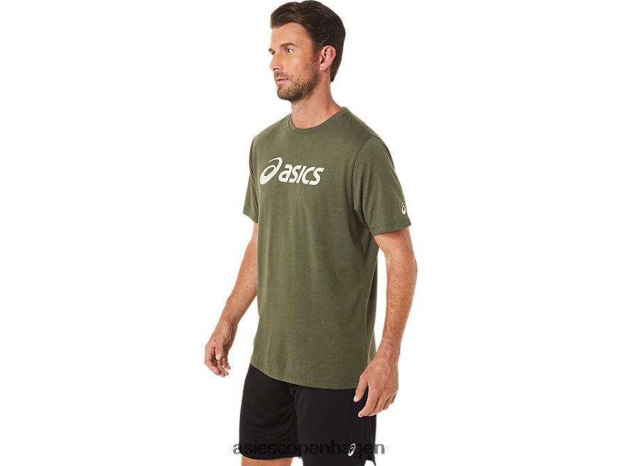 Asics xg kortærmet lockup-logo-t-shirt oliven lærred Z206F61655