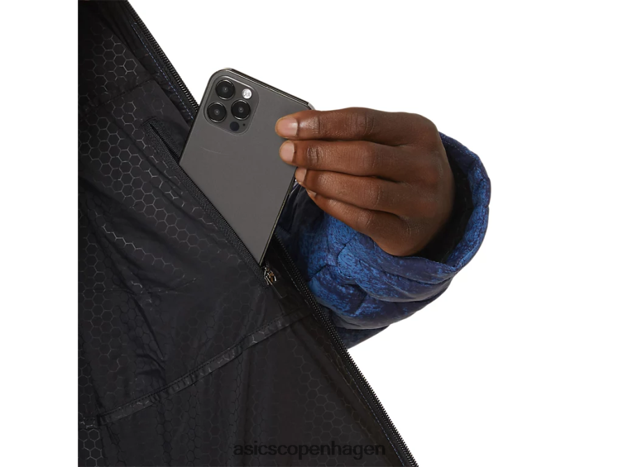 Asics ydeevne isoleret jakke tie dye blå print Z206F6808