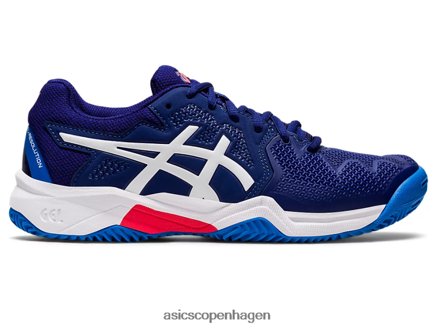 Asics gel-opløsning 8 clay klasse skole dykke blå/hvid Z206F64430