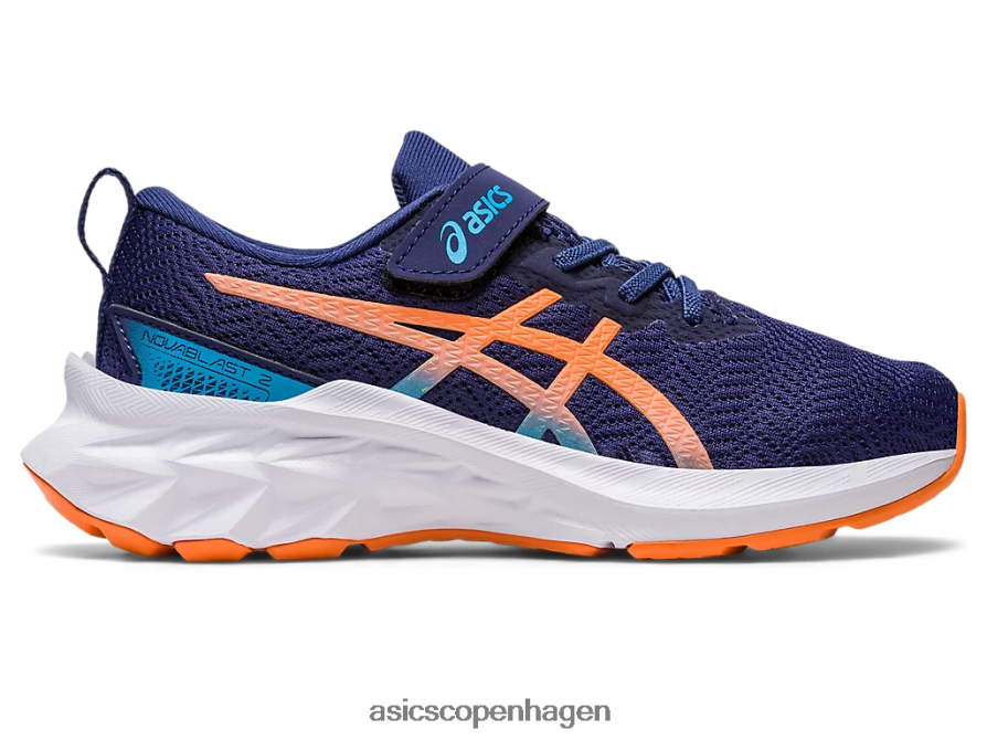 Asics novablast 2 førskole indigo blå/sol fersken Z206F64283