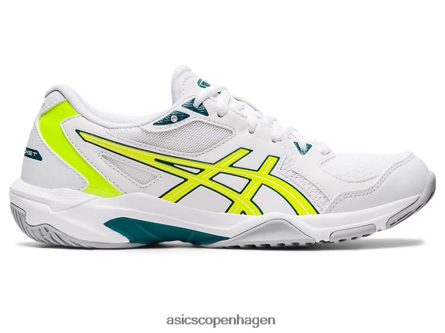 Asics gel-raket 10 hvid/sikkerhedsgul Z206F62808