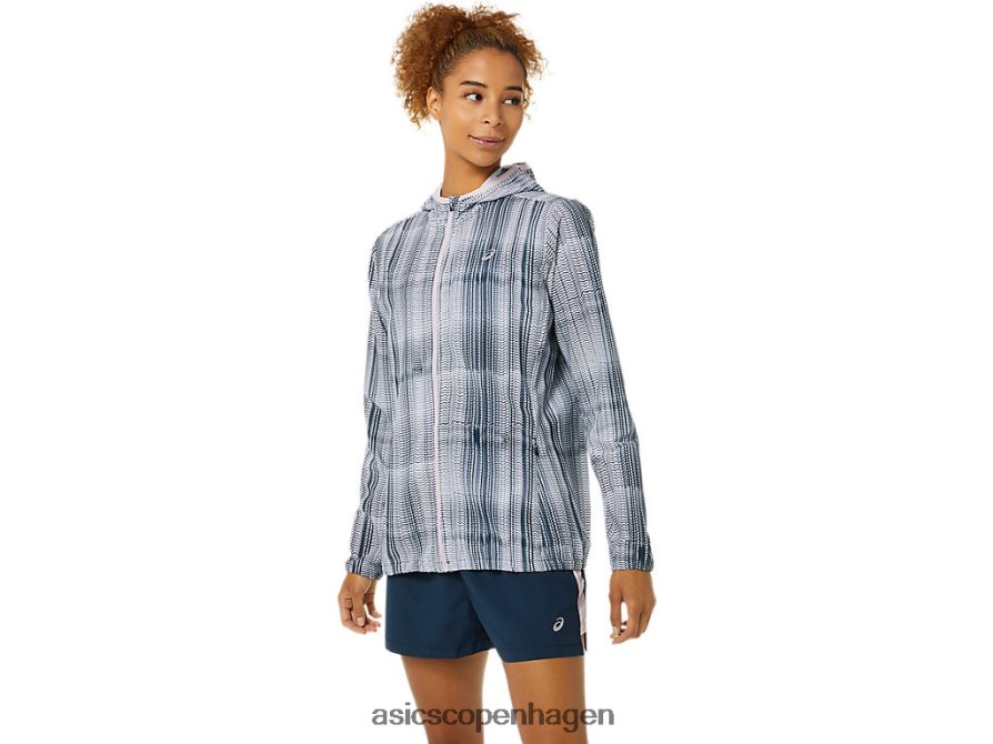 Asics færdigsæt grafisk jakke fransk blå print/knap rosenrød Z206F63480