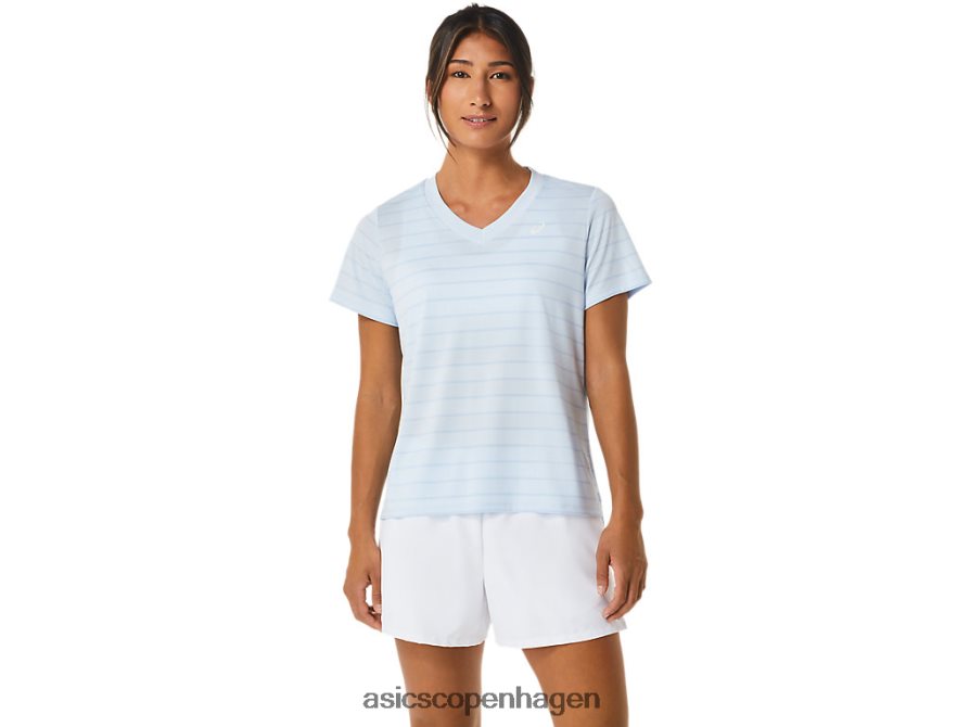 Asics banestribet kortærmet top blød himmel Z206F62515