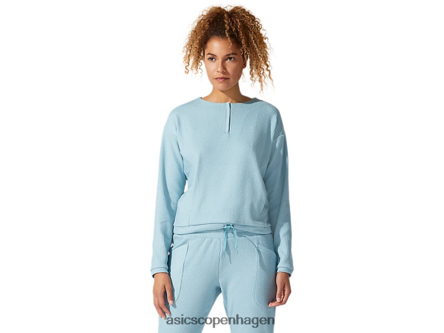 Asics blød stretch sweat top røg blå Z206F64053